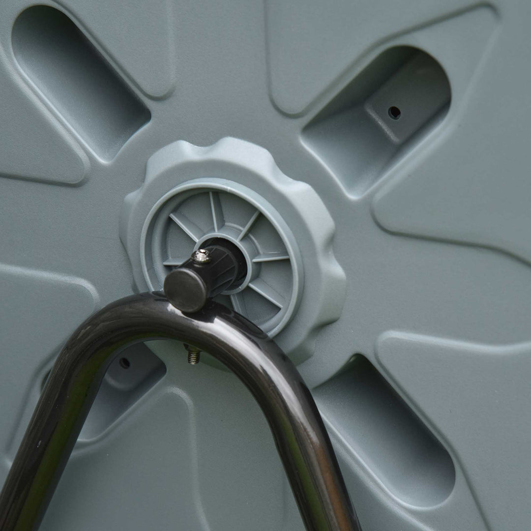 Kompostbeholder med 2 beholdere, 160 l kapacitet, roterbar, 71 cm x 65 cm x 96 cm, grå + grøn + sort