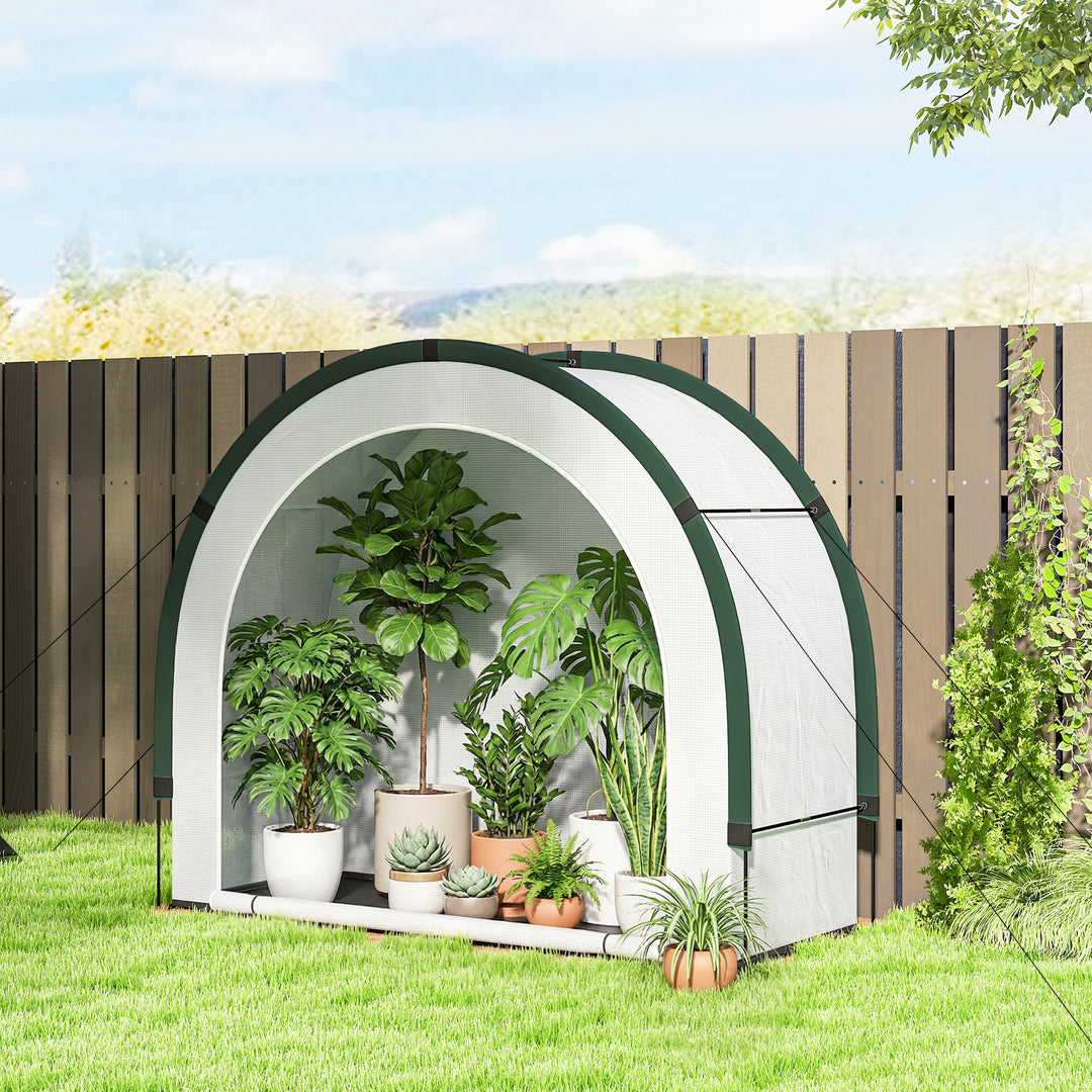 Drivhus med kuppelformet top, foldbart foliedrivhus 200 x 80 x 164 cm grønt