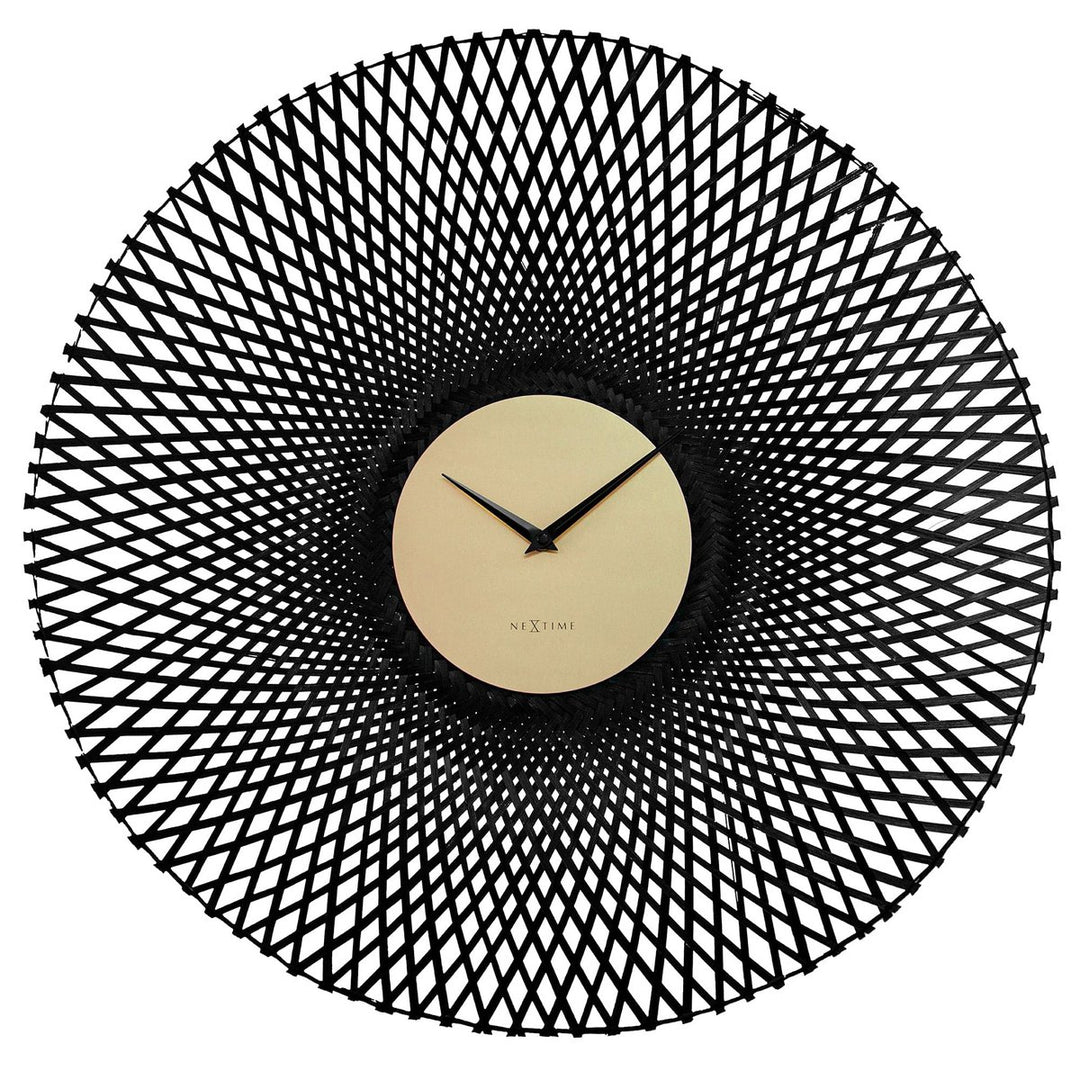Vægur 60 cm-Silent-Brown/Sort-Bamboo-NeXtime 'Vortex'
