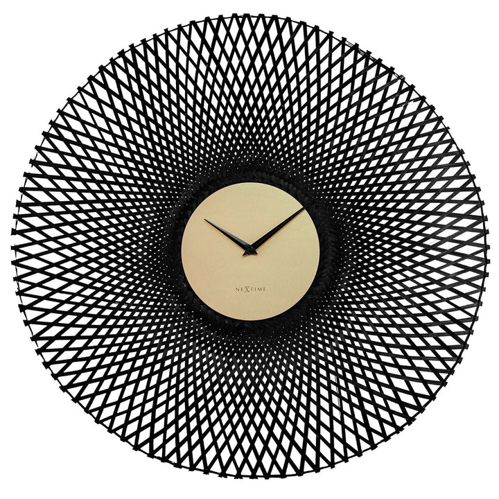 Vægur 60 cm-Silent-Brown/Sort-Bamboo-NeXtime 'Vortex'