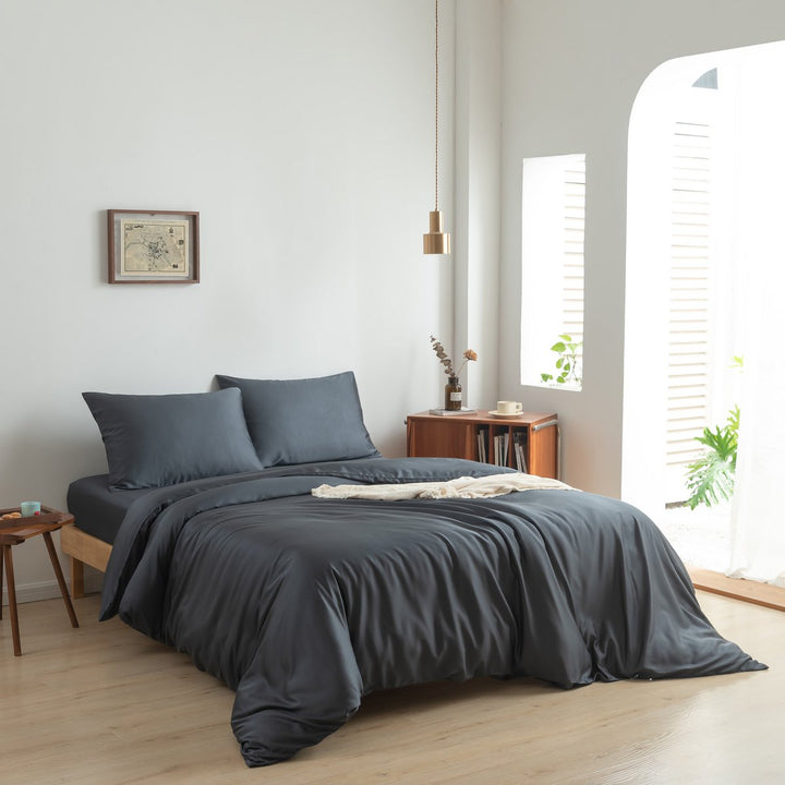 Mørkeblå Bambus Sengesæt 1-person - 400TC Tanboocel - Space Blue