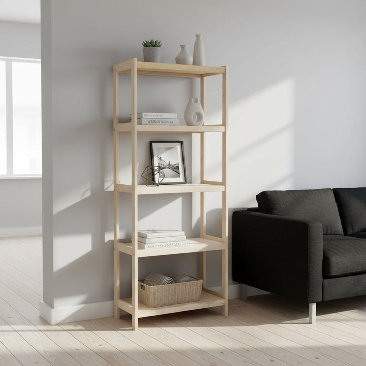 Bogreol i bøgetræ STRONG, 5 hylder,, 173x70x38 cm