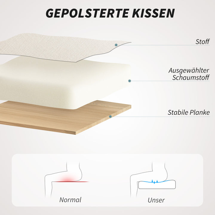 Polstret kontorstol, skrivebordsstol i hørlook, guldben, højdejusterbar, beige