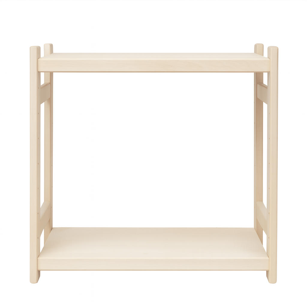 Modulær reol i bøg, 2 hylder, 60 × 80 × 25 cm