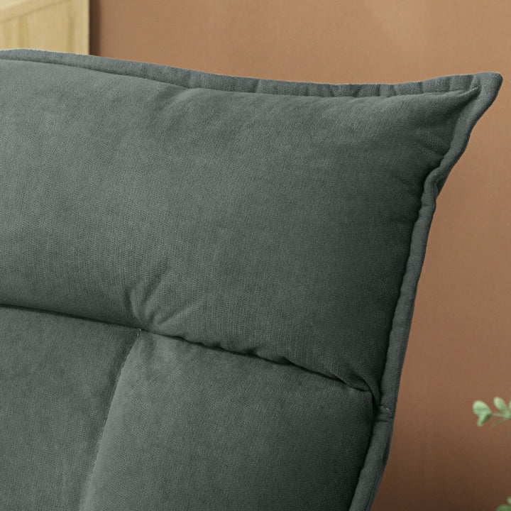 Gulvstol med 5-vejs justerbar ryglæn, drejelig, moderne polstret stol, mørkegrå