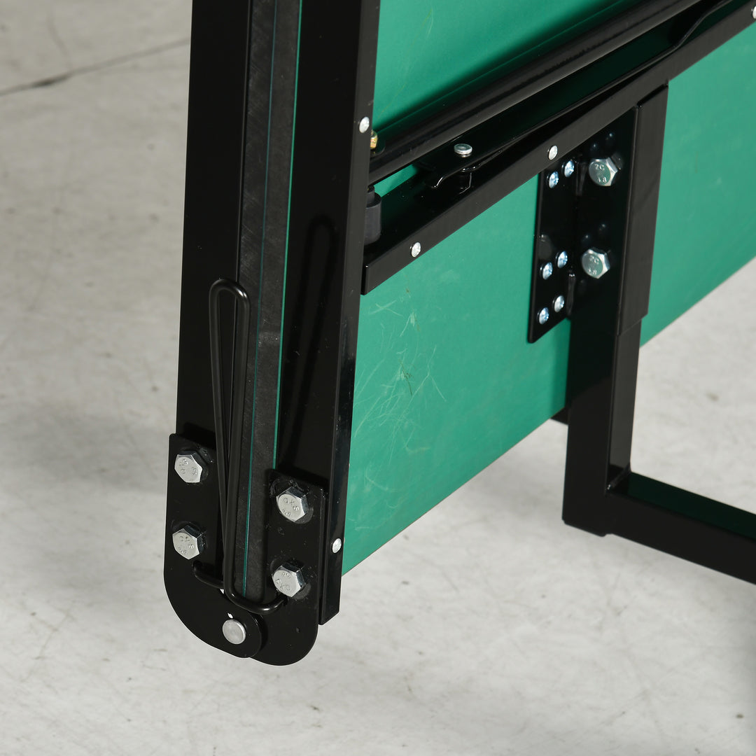 Bordtennisbord, foldbart, 8 hjul, inklusive bat og bolde, 274 cm x 152,5 cm x 76 cm, grøn