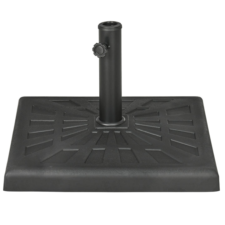 Parasolstativ, parasolholder, parasolfod, vejrbestandig, 51 cm x 51 cm x 32H cm, sort