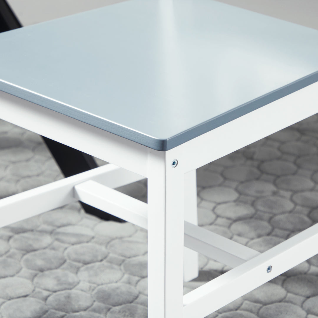 Sæt med 2 spisestuestole/køkkenstole, massivt træ, 41 cm x 46,5 cm x 85,5 cm, hvid