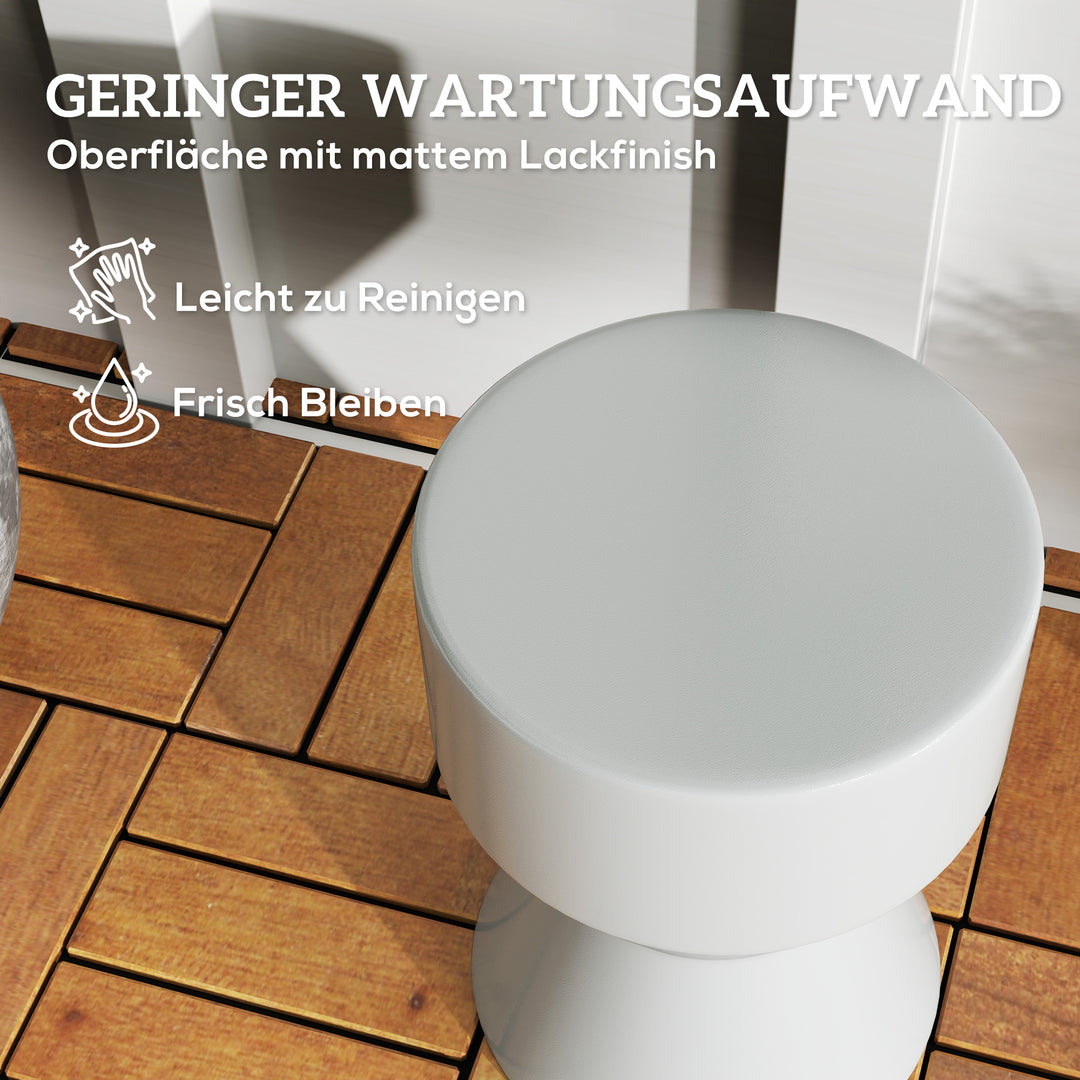 Keramikskammel, 120 kg lasteevne, 33 x 45,5 cm, vejrbestandig, timeglasformet haveskammel, lysegrå