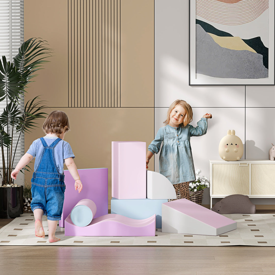 Skumbyggeklodser til børn, fremmer kreativitet, kunstlæder, 40x40x20 cm, flerfarvet, 1-3 år