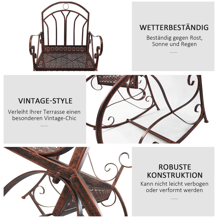 Gyngestol havestol, vintage design, 61 cm x 79 cm x 90 cm, brun + sort
