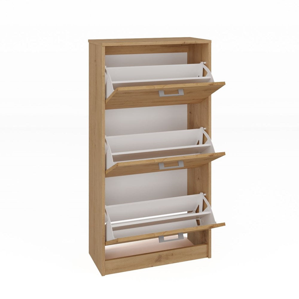 Skoskab Paula model, naturfarvet, Dybde: 28 cm Bredde: 60 cm Højde: 116 cm