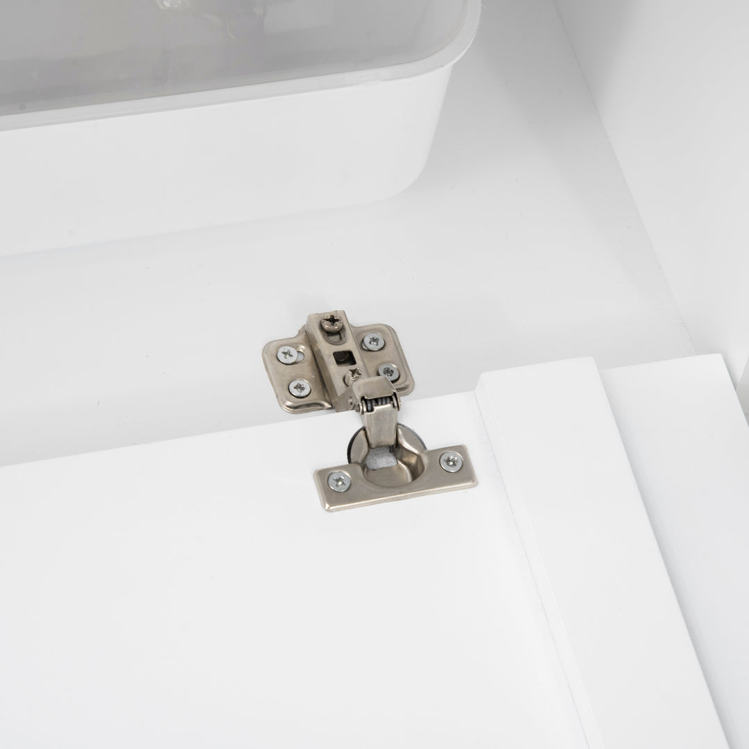 Katteskab med 2 hylder 2-i-1 design magnetisk dør hvid