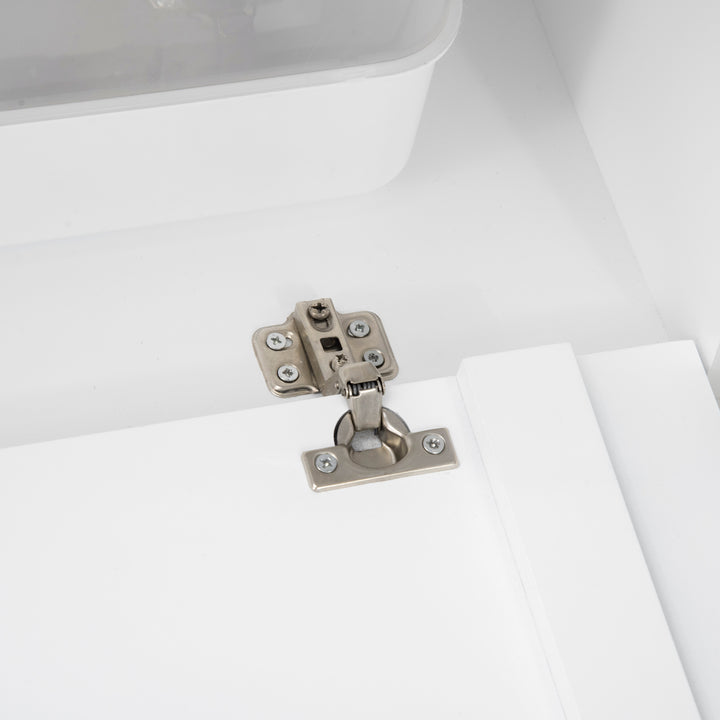 Katteskab med 2 hylder 2-i-1 design magnetisk dør hvid