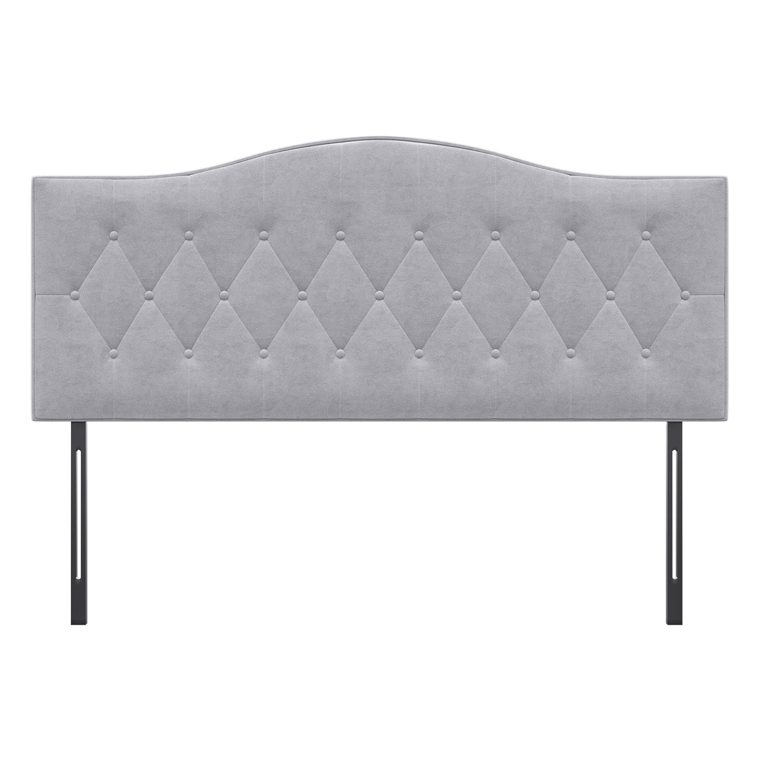 Sengegavl polstret sengegavl ryglæn sengegavl i gråt poppelfløjlsstof 185 x 8 x 134 cm