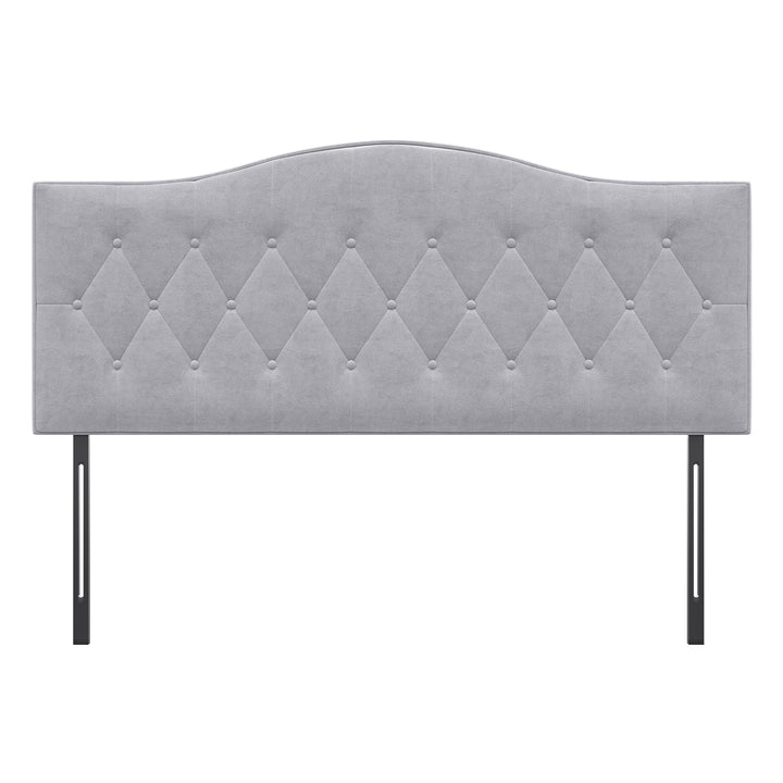 Sengegavl polstret sengegavl ryglæn sengegavl i gråt poppelfløjlsstof 185 x 8 x 134 cm