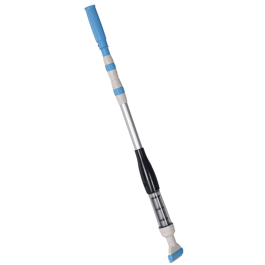 Poolstøvsuger, ledningsfri, 80 min. drift, letvægt: 800 g, 19 l vand/minut, aluminium, Ф6 x 106-162 cm