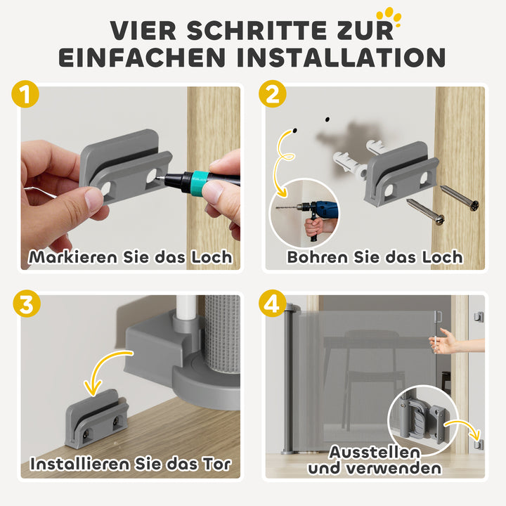 Trappegitter udtrækkelig 0-136cm 87 cm høj dørgitter til kæledyr 142 x 10 x 87 cm grå