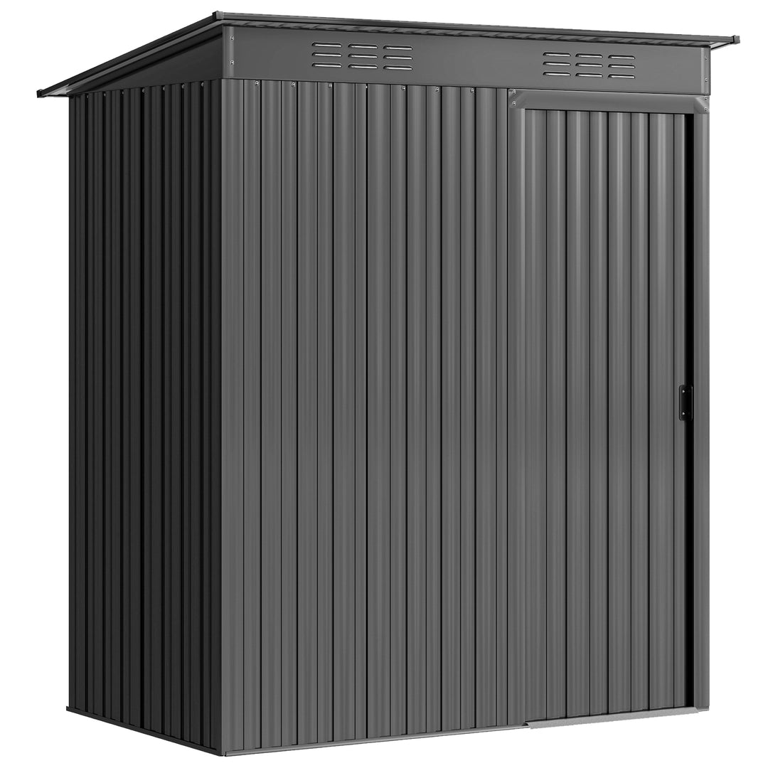 Metalhaveskur 1,37 m², redskabsskur med nem montering, nedhængt tag, skydedør, ventilation, handsker