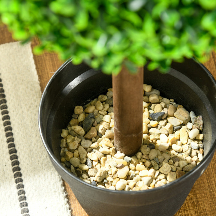 Kunstige planter, sæt med 2 buksbom, 90 cm kunstig plante, kunstigt træ, dekorativ plante til indendørs og udendørs brug, grøn
