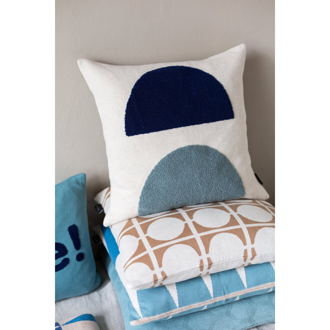Mona Pillow Blue, Punch Needle Embroidery