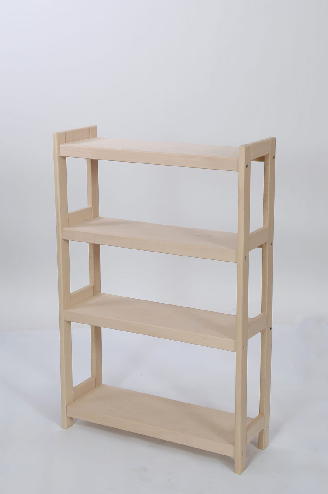 Bogreol i bøgetræ, 4 hylder, 107x60x25 cm