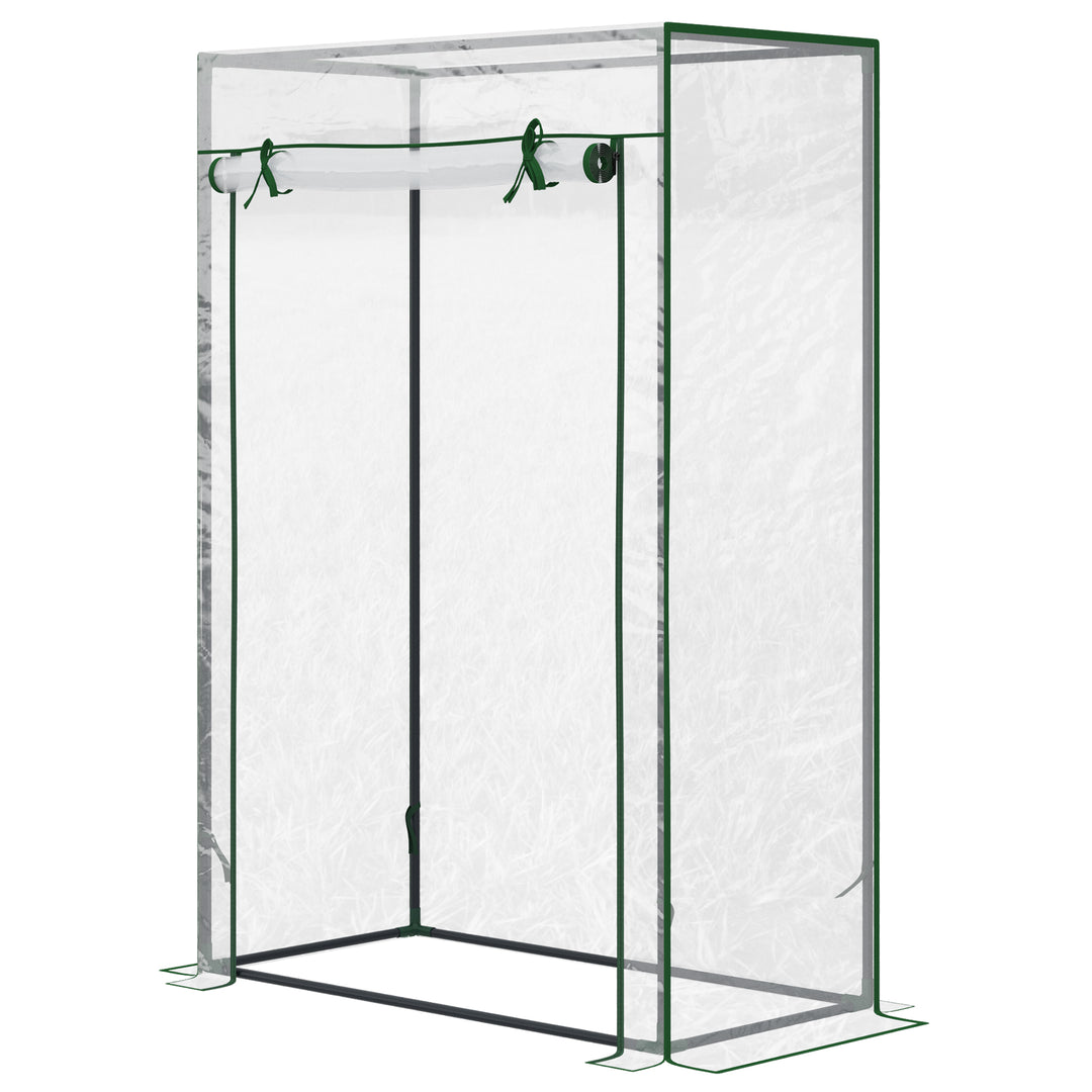 Drivhus med dør, vintersikkert foliedrivhus af stål, drivhus til altan, have, tomathus 100x50x150cm, tomatdrivhus til tomater, grøntsager, blomster, planter, transparent