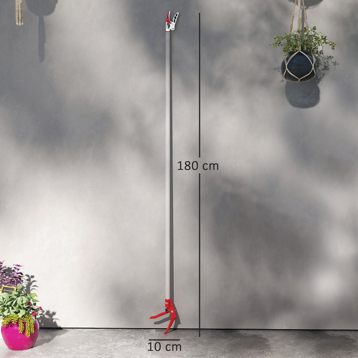 1,8 M træsaks, beskæresaks til klipning, havebeskæresaks med aluminiumshåndtag, havesaks med langt håndtag, rød