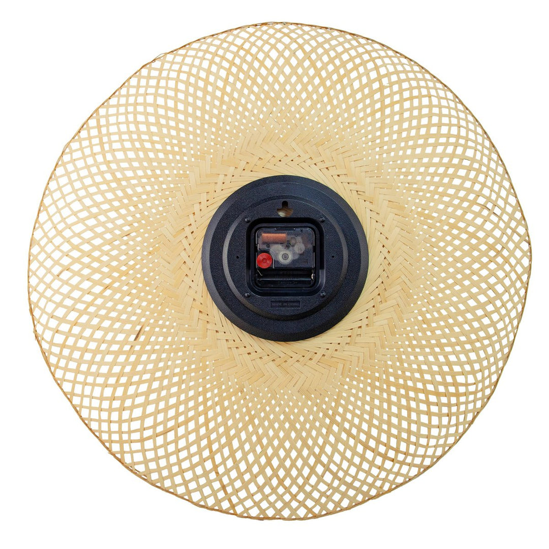 Vægur 60 cm-Silent-Brown/Sort-Bamboo-NeXtime 'Vortex'