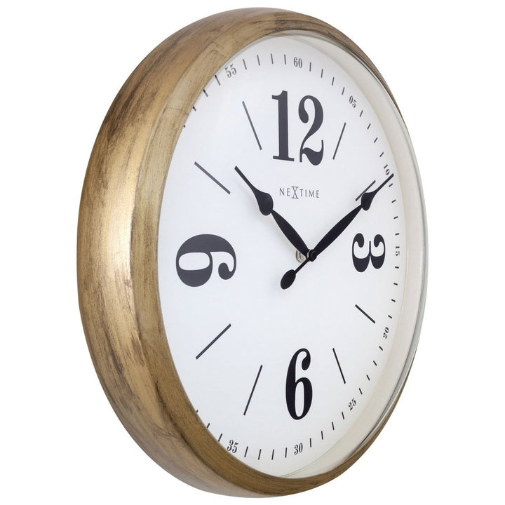 Vægur 39cm - Lydløs - Hvid - Metal - "Classic"