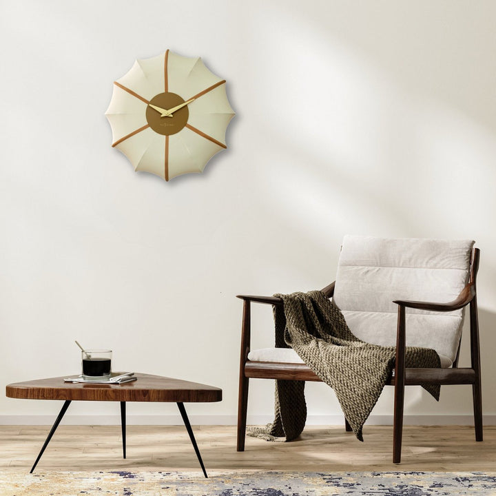 Vægur 50 cm-Silent-Fabric/Metal-NeXtime 'Ultimo'