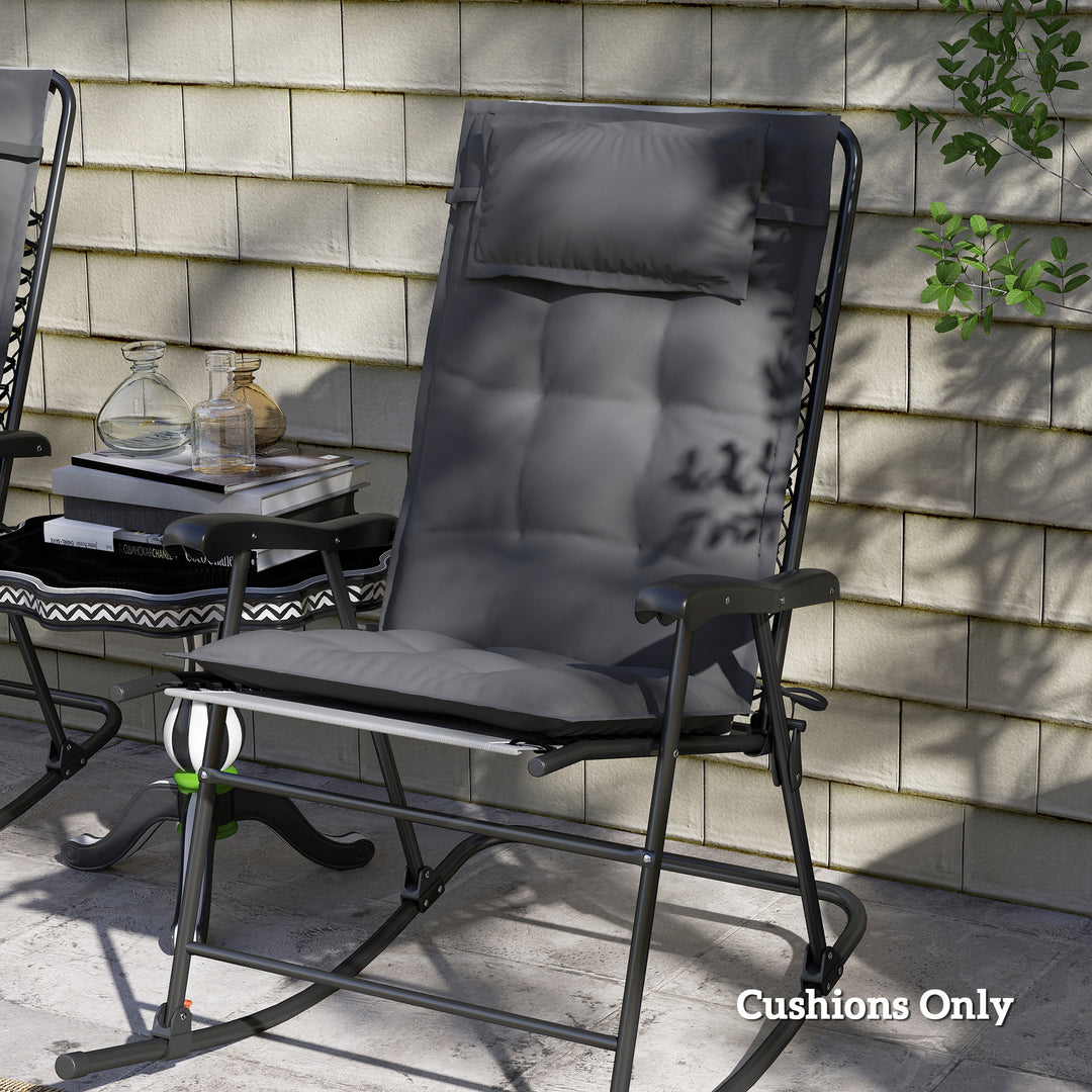 Sæt med 2 hynder til liggestol, vandafvisende hynde til haveliggestol, hynde 50x116x5 cm, mørkegrå