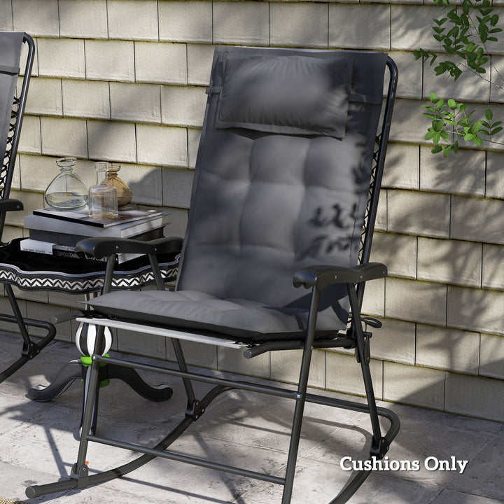 Sæt med 2 hynder til liggestol, vandafvisende hynde til haveliggestol, hynde 50x116x5 cm, mørkegrå