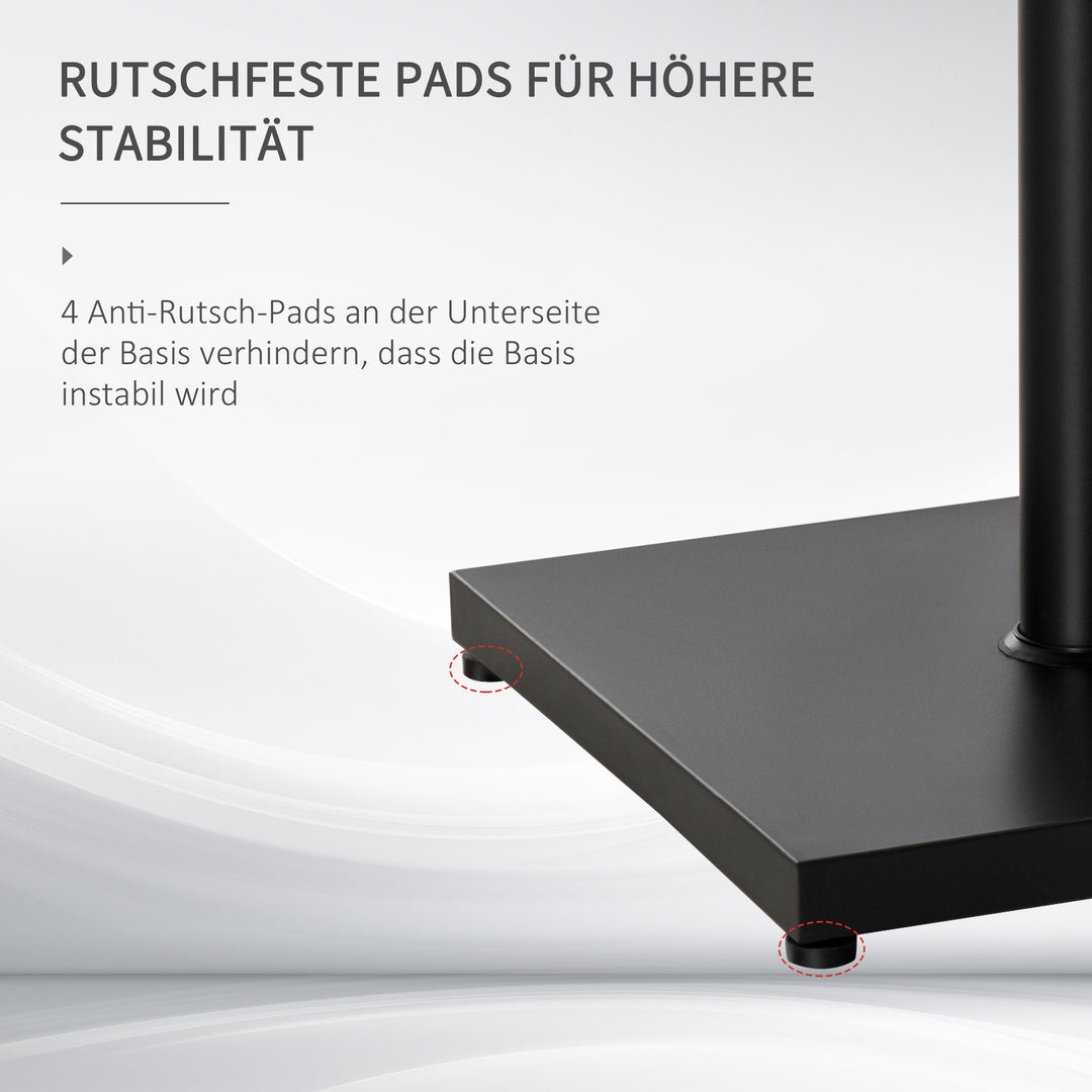 Parasolstativ, paraplyholder, paraplyfod, til Ø35 mm, Ø38 mm, Ø48 mm, metal, sort, 45 x 45 x 39 cm