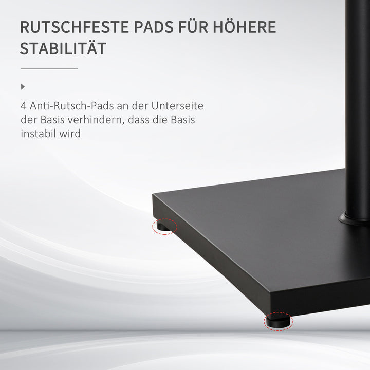 Parasolstativ, paraplyholder, paraplyfod, til Ø35 mm, Ø38 mm, Ø48 mm, metal, sort, 45 x 45 x 39 cm