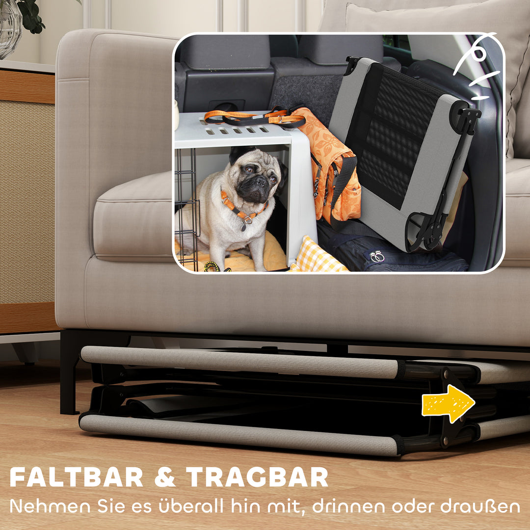 Bærbar forhøjet hundeseng, forhøjet hundeseng med åndbart net, til store hunde, lysegrå