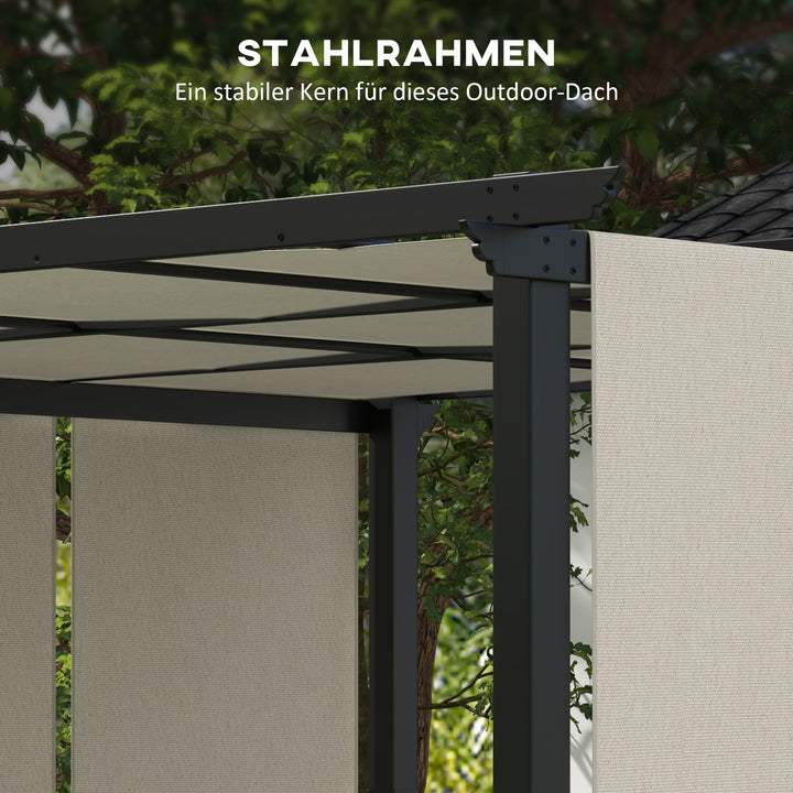 Markise/solsejl. Pergola, vejrbestandig, inklusive monteringsbeslag, 3 x 3,5 m, beige