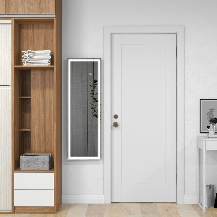 Helfigursspejl med led, dæmpbar, berøringssensor, hukommelsesfunktion, sølv, 40x120 cm