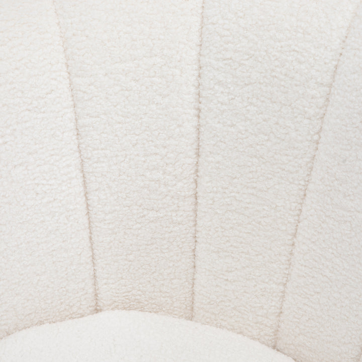 Skalformet polstret lænestol, afslappende stol, afslappende stol, guldlook metalben, 79l x 77b x 77h cm, hvid