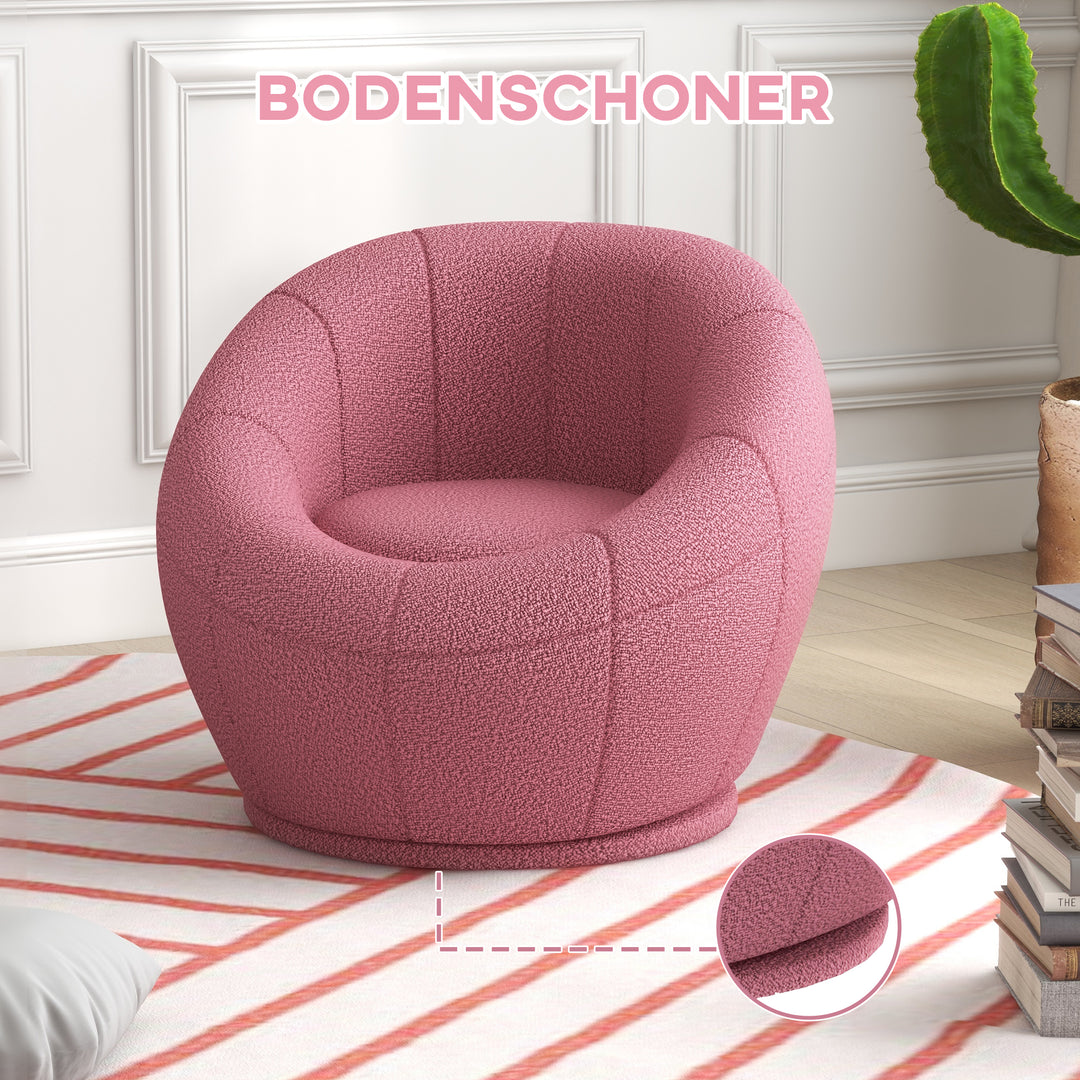 Børnelænestol børnemøbler børneskammel, teddy fleece, 60 cm x 56 cm x 48 cm, pink