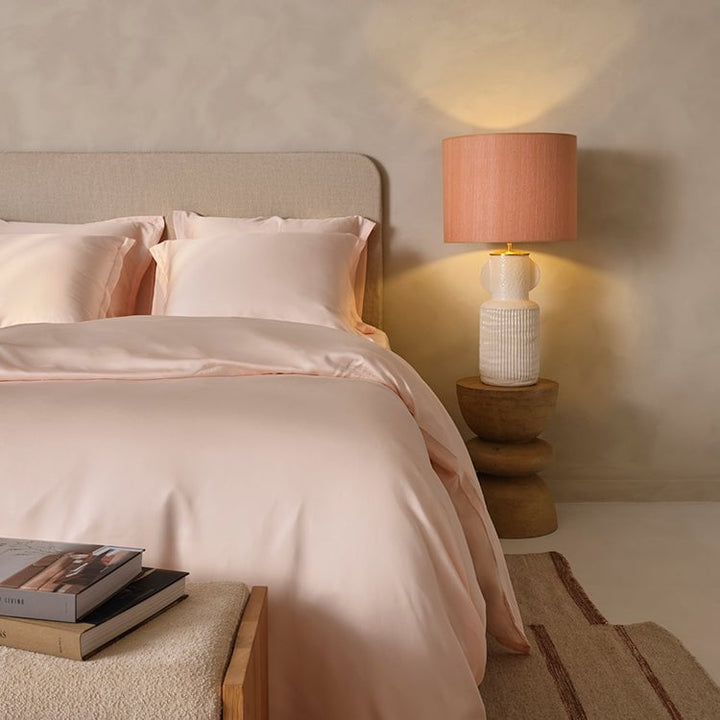 TENCEL™ Satin Dynebetræk Peach White