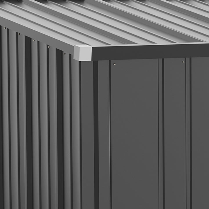 Haveskur, redskabsskur med låsbar dør, vejrbestandig og hylder, 161,5 cm x 94,5 cm x 196 cm, sort