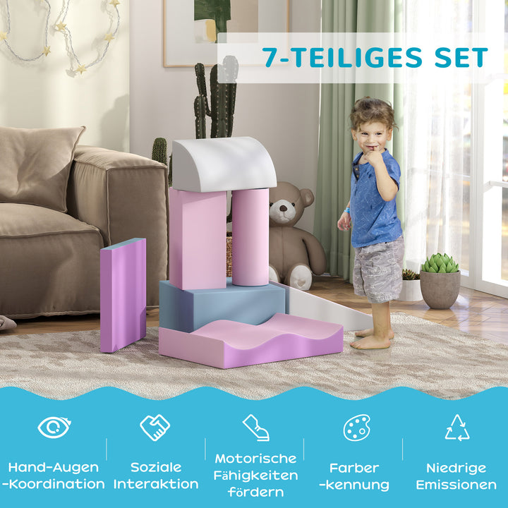 Skumbyggeklodser til børn, fremmer kreativitet, kunstlæder, 40x40x20 cm, flerfarvet, 1-3 år