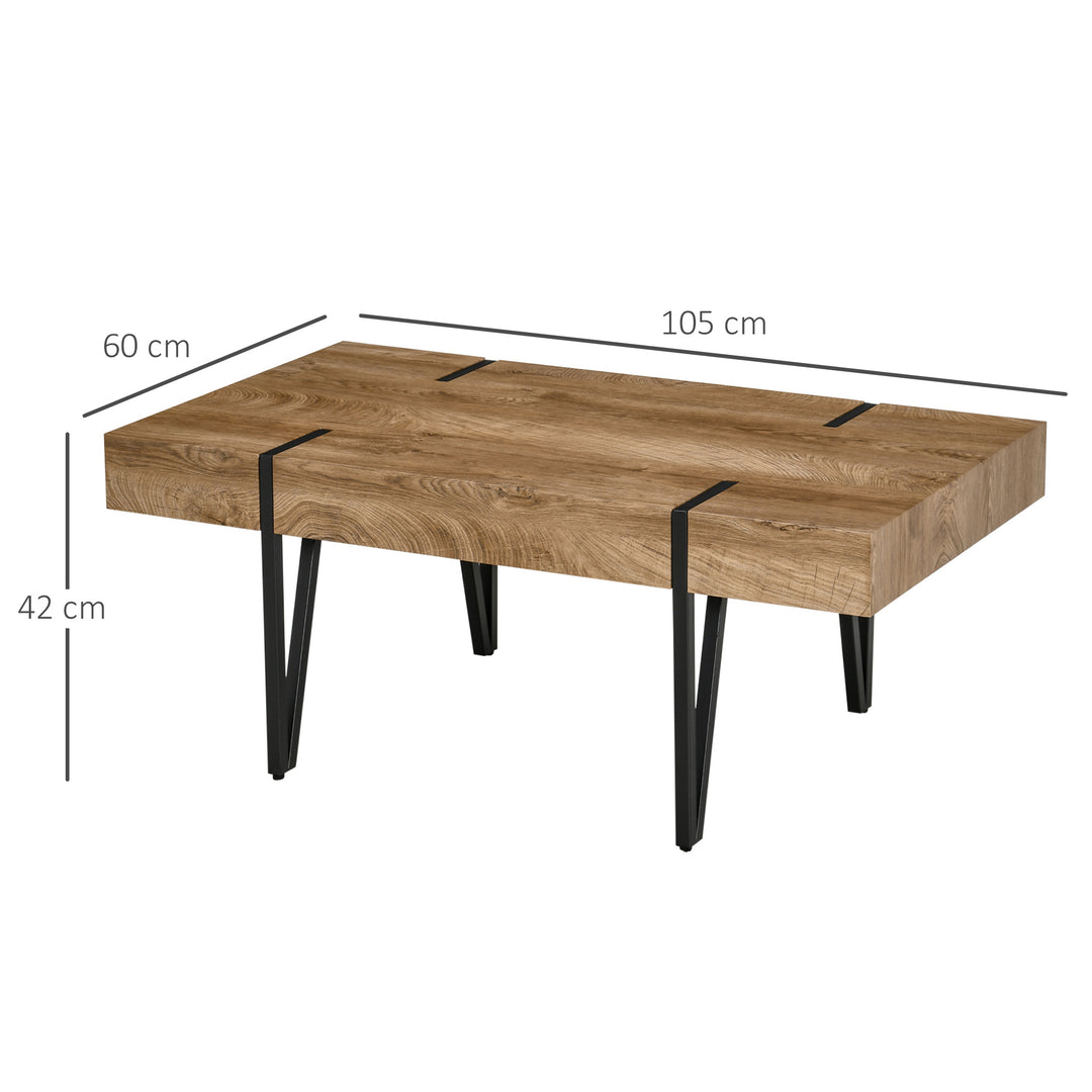 Sofabord i industriel stil, 105 cm x 60 cm x 42 cm, sort + brun