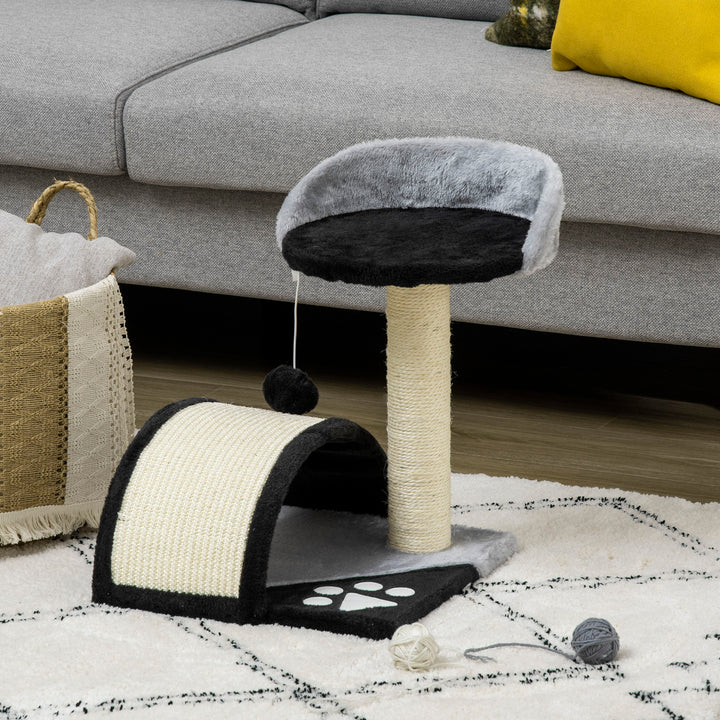 Kradsetræ med legebolde kradsetræ til katte sisalreb kradsetræer sort 35,5 x 37 x 46 cm