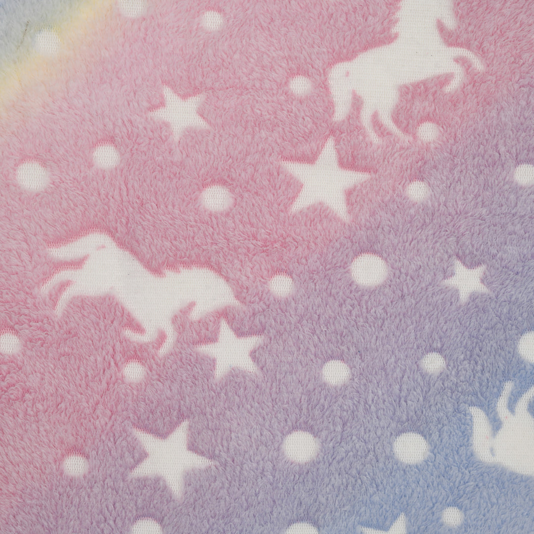 5-Delt modulært børnesofasæt med trappe og madras, pony- og stjernemønster, selvlysende, lyserød