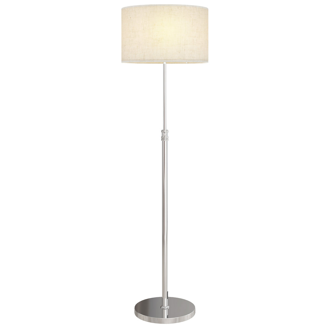 Dæmpbar gulvlampe med linnedskærm, E27, højdejusterbar, beige
