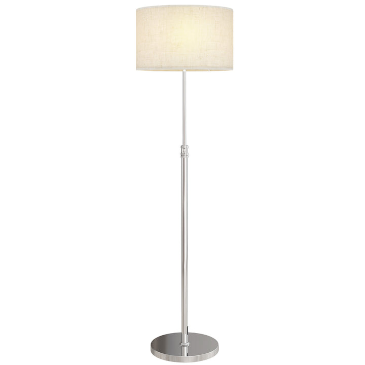 Dæmpbar gulvlampe med linnedskærm, E27, højdejusterbar, beige
