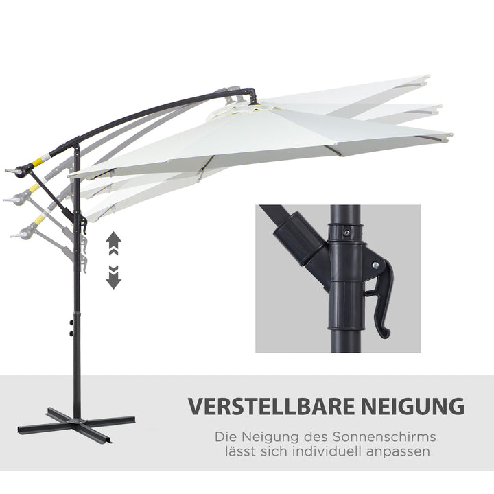 Parasol med håndsving vejrbestandig 3 mx 3 mx 2,5 m stål polyester