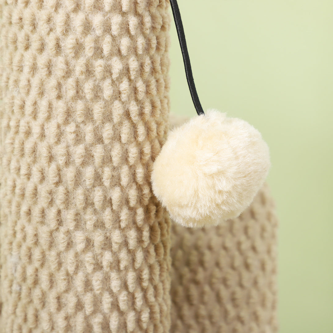 Kradsetræ med kradsebræt, legebold, tekstureret sisal, 54 cm, lysebrun